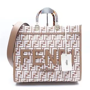 Pre-owned FENDI coated canvas Tote Bags Zucca FF Sunshine w/ Strap Medium 2023