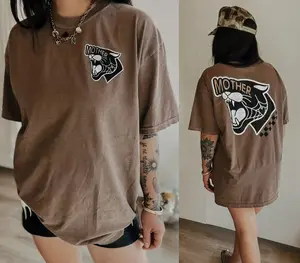 Comfort Colors Mama Cat Back Print Tee, Trendy aesthetic mom life graphic tee, mom shirt