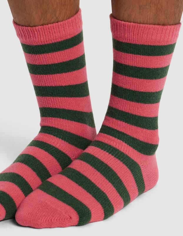The Striped Plush Lounge Sock - Last Chance