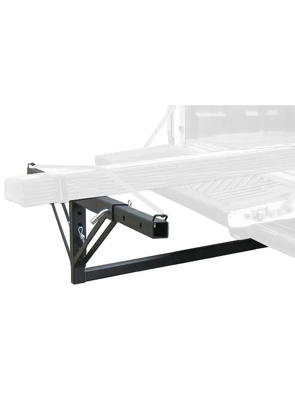 Truck Bed Extender, 36 in Steel Unit with Corrosion-Resistant Metal Coating, 15"-22" Height Adjustment, 44 lbs Capacity, 48" W, Fits 2" Receivers for Pickup Truck Garden Tool Transport