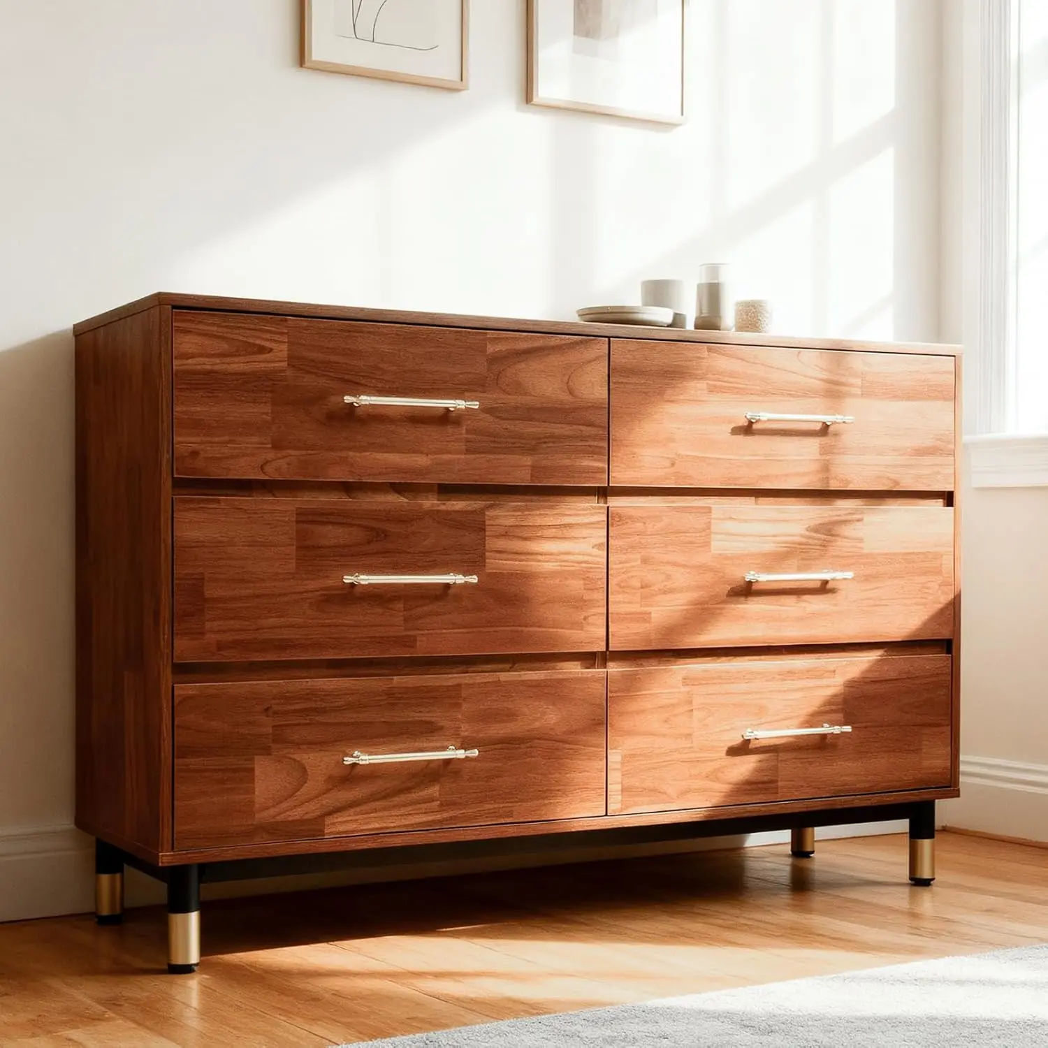 6 drawer brown dresser for bedroom Maura Halterneck Midi Dress in Brown Mink main image 0