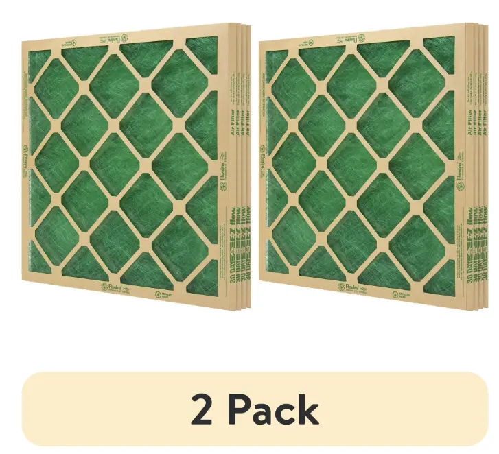 Flanders Nested Fiberglass MERV 1 Air Filter, 2-Pack of 14"x25"x1" Filters for Household Appliance HVAC Systems