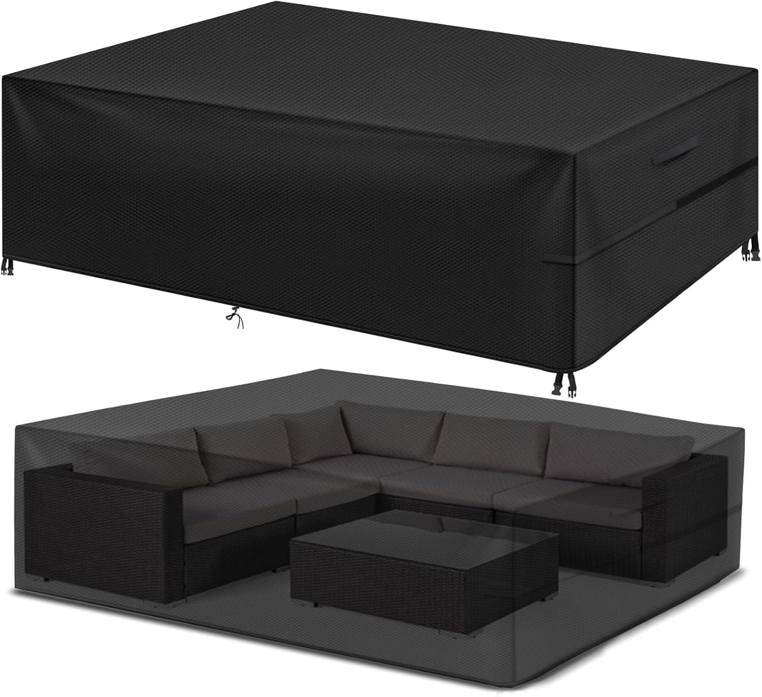 Patio Furniture Covers, Extra Large Outdoor Furniture Set Covers Waterproof, 600D Rain Snow Dust Wind-Proof, Anti-UV (Updated Oxford, 110''x71''x36'') Sofa Chair