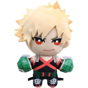 Adorable MHA Hero Plushie - Cosplay Stuffed Toy, 5.9" Red Anime Plush Doll Keychain, Perfect Gift for Fans