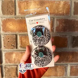 Turquoise Junkie Car Coasters