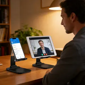 2-Pack Premium  Phone Stand for Desk | Foldable, Portable, and Sturdy | Anti-Scratch & Anti-Slip Design | Ideal for Office, Home, and Travel | Universal Compatibility"