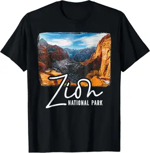 Zion National Park Outdoors Vintage Unisex Casual Short Sleeve Cotton T-shirt