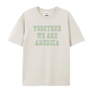 2026 Together we are America Bunny Oversized Casual Men's Letter Pattern Printed T-Shirt