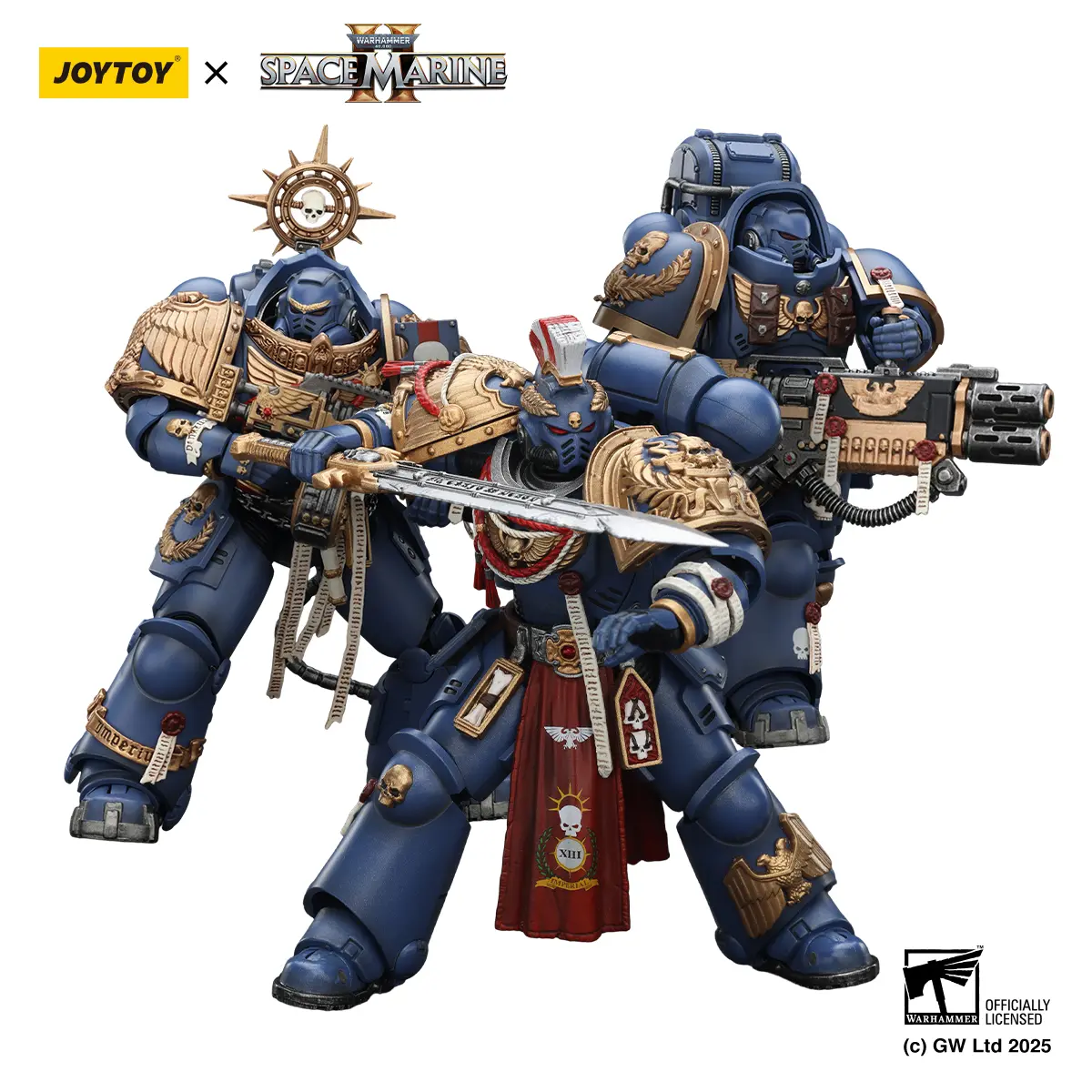 JOYTOY  Warhammer 40000  1/18  Action Figure Ultramarines Relic Primus Armour 3PCS Heavy Relic Primus Armor with Heavy Relic Bolt Rifle & Relic Primus Armour with Plasma Pistol and Combat Blade & Heavy Artificer Armor with Relic Multi-Melta, 1/18 Scale,su