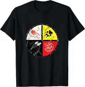 100% Cotton Native American Medicine Wheel T-Shirt