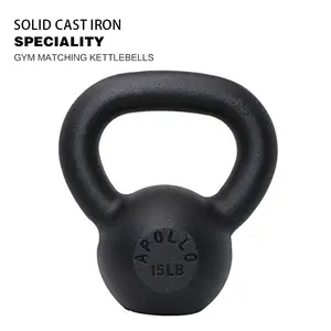 15LB Powder Coated Cast Iron Kettlebell for Men and Women's Gym, Same Family Kettlebell