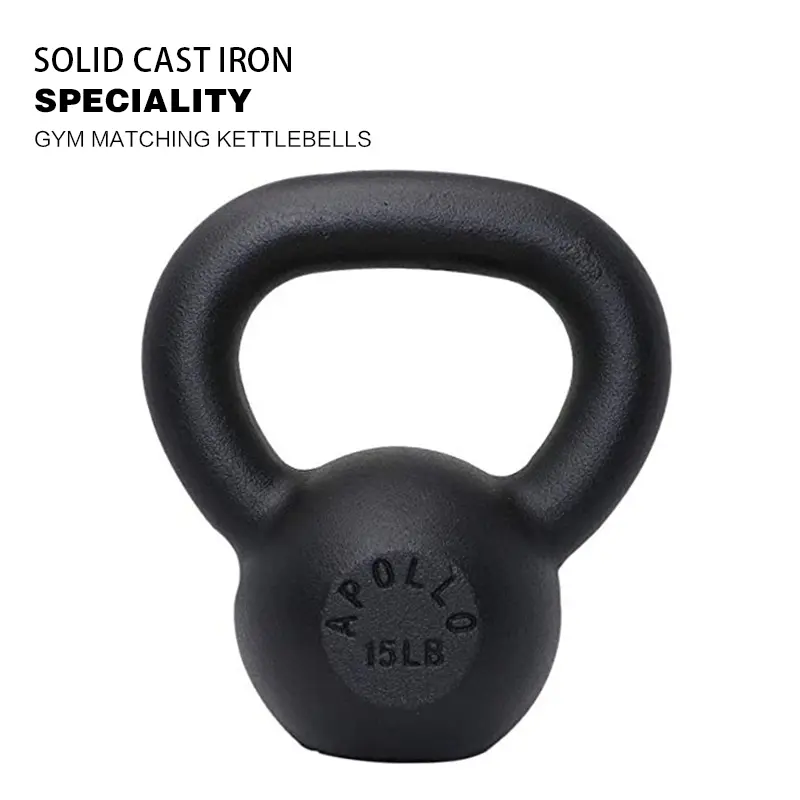 15LB Powder Coated Cast Iron Kettlebell for Men and Women's Gym, Same Family Kettlebell