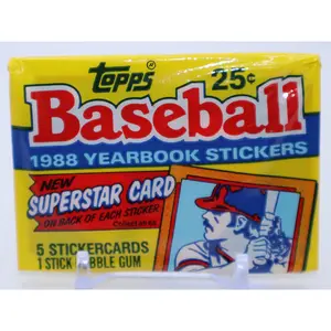 1988 Topps Baseball Yearbook Stickers Wax Pack (5 Stickers)
