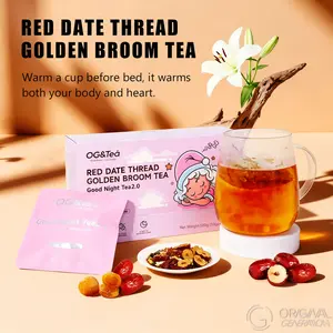 Thea Good Night Sleeping Tea 1 Carton 100g (10g x 10pcs) Caffeine Free Tea Red Date, Broom, Cassia Seed, Yam, Galangal, Orange Peel, Longan, Lily, Liquorice, Rosemary Leaf