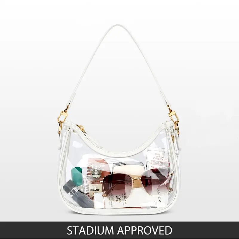 Shoulder Bag for Women Cute Hobo Purses and Underarm Purse Clear Crossbody Purses for Women Concerts Stadium Approved Work Beach