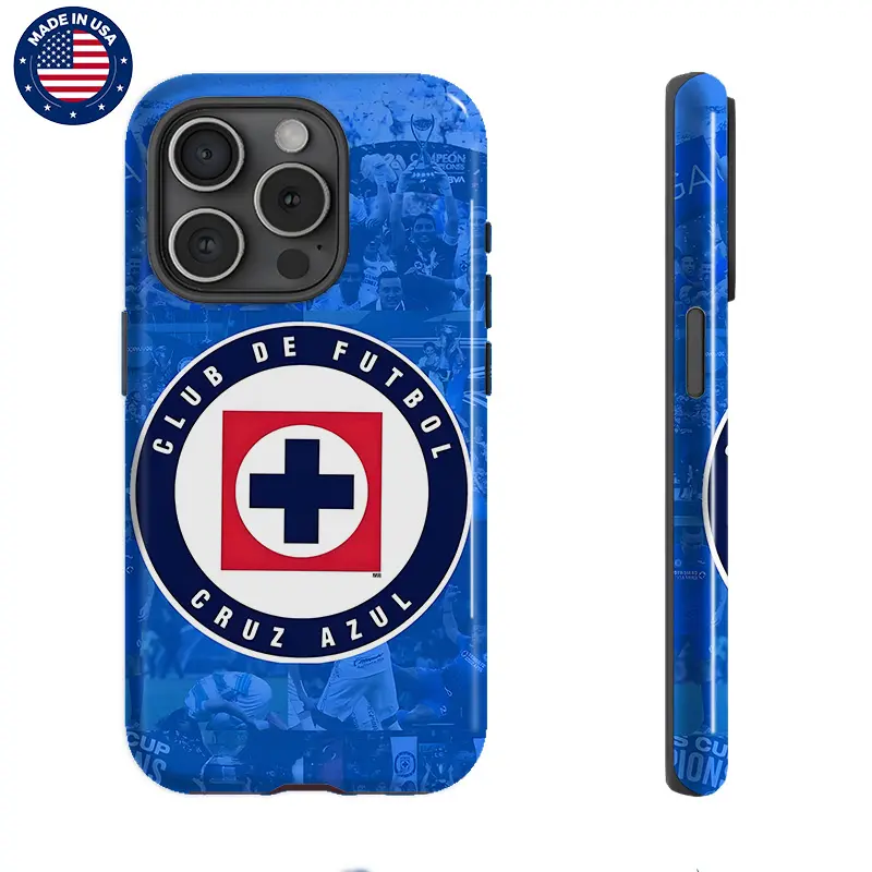 Cruz Azul Fútbol Club Mexican Football League Aesthetic Custom Silicone Cellphone Cover - PBT Material Protection Accessory for iPhone 16/15/14 Plus/14/13/12/11 Pro Max, Drop-Proof, Shockproof, Anti-Scratch