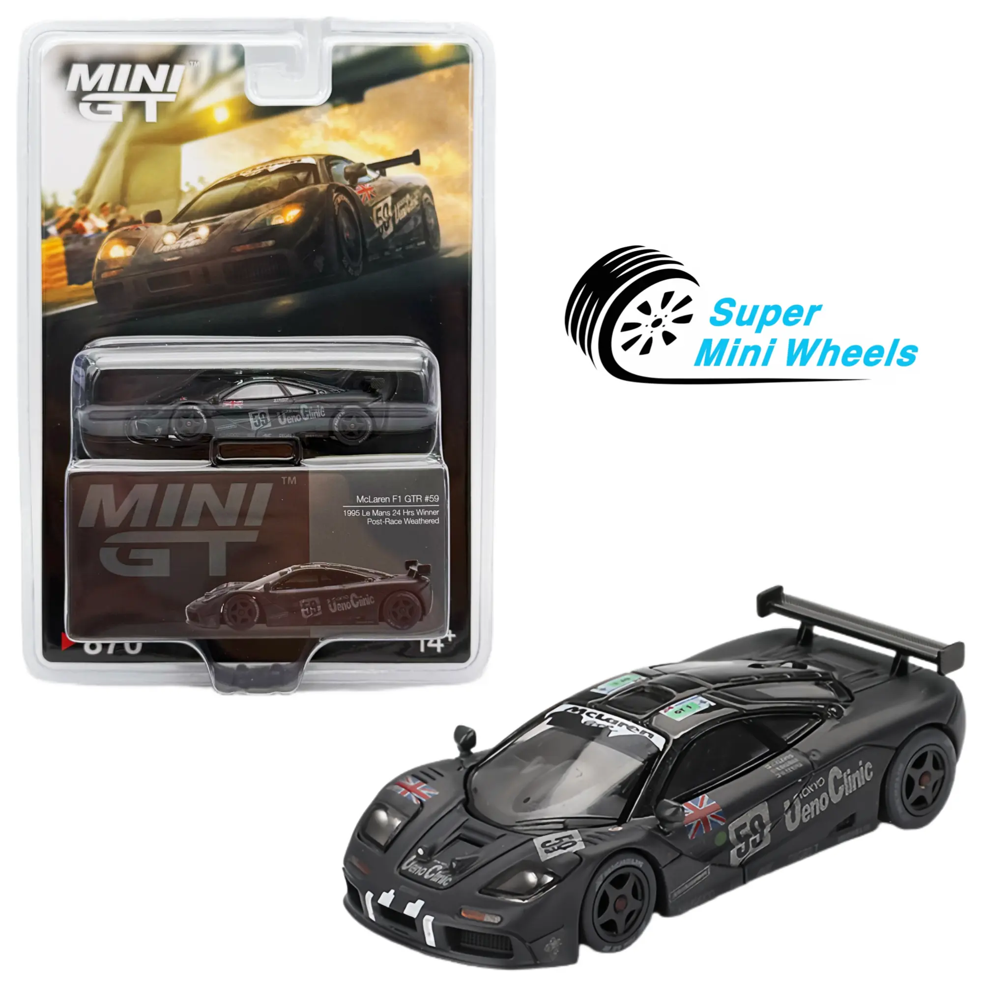 Mini GT 1:64 McLaren F1 GTR #59 1995 Le Mans 24H Winner Post-Race Weathered #870