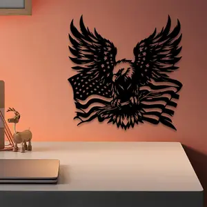 1pc Patriotic Vintage American Metal Wall Art, Statue Mural, Room Wall Art, Perfect for Indoor/Outdoor, Patio, Home Decor, Christmas, Halloween Decor, Ideal Gift for Patriotic People, Home Decor Accessory