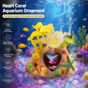 Artificial Coral Starfish Heart-Shaped Hole Aquarium Decoration