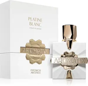 Aromatix Platine Blanc Extrait De Parfum 3.4 Oz 100 Ml Elegant White Fragrance Bottle