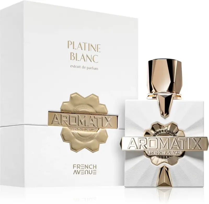 Aromatix Platine Blanc Extrait De Parfum 3.4 Oz 100 Ml Elegant White Fragrance Bottle