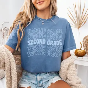 Comfort Colors Second Grade Teacher Shirt, Second Grade Tee, 2nd Grade Groovy Style Tee, Back To Shcool 2025 Outfits