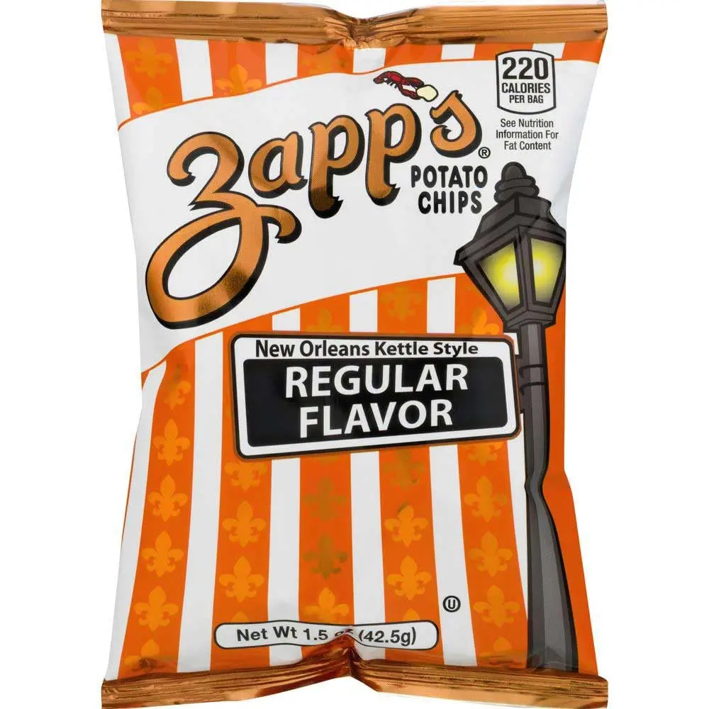 Zapps Regular Flavor Potato Chips - 1.5 oz Bags, Case of 60