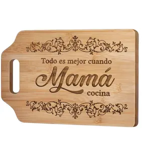 Regalos Para Mamá, regalos para mama dia de las madres – Tabla De Cortar de Bambú Grabada 12.3"L x 8.7"W x 0.4"Th