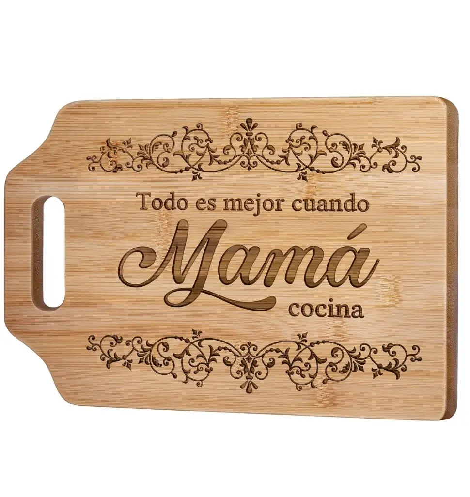 Regalos Para Mamá, regalos para mama dia de las madres – Tabla De Cortar de Bambú Grabada 12.3"L x 8.7"W x 0.4"Th