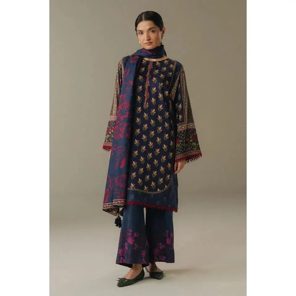 Zara Shahjahan - Coco-7B Soft Current Three Piece Linen