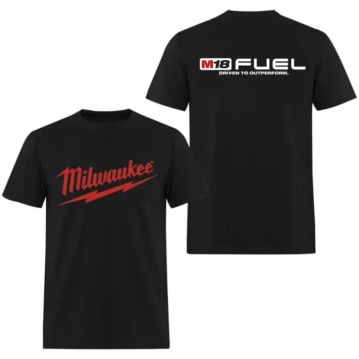 Milwauke M18 Fuel Men's T-Shirt Cotton Fabric Crew Neck Short Sleeve Casual Streetwear Top For Men For Women Patriotic Gift