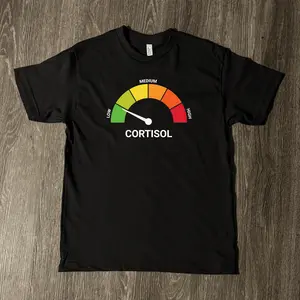 Trek Gear Lab  T-Shirt  Low Cortisol High Cortisol Funny Casual Cotton Heavyweight Short Sleeve Shirt
