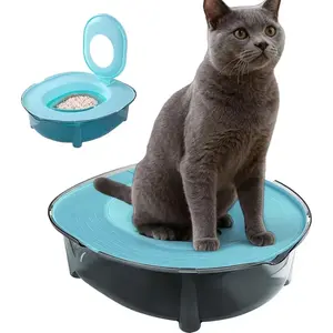 Cat Litter Box Set | Removable Anti-Splash Odor Control - Small Kitten Toilet Cat Litter Pan for Small, Medium, Large Pets | Suitable for Indoor, Travel, Car, Household, Apartment | Made of PE Polyethylene
