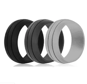 3 Pack Silicone Wedding Rings - Unisex Rubber Bands for Active Lifestyles & Sport (Size 10)