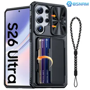 BSNRM For Samsung Galaxy S26 Ultra Case 2026, Wallet Case with Card Holder RFID Blocking, Camera Lens Cover, Hidden Kickstand, Shockproof Protective Phone Cover for Travel Daily EDC