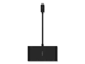 Belkin AVC004BK-BL USB-C Multimedia + Charge Adapter for Notebook - 100 W - USB Type C - 1 x USB 3.0 - USB Type-C - Network (RJ-45) - HDMI - VGA - Wired
