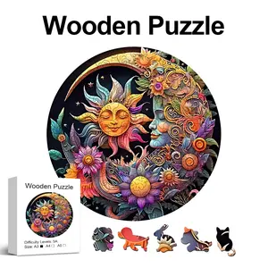 Art Wooden Jigsaw Puzzles for Adults, Uniquely Irregular Animal Shaped Wooden Toys, Creative Handmade Decorations, Holiday Gifts Home Decor Family Game