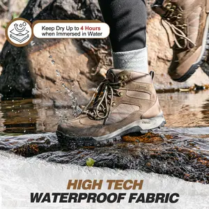 R CORD Outdoors Hiking Boots for Women Waterproof Ankle Support Womens Hiking Boots Backpacking Boots Breathable Non-Slip Durable Hiking Boots Secure Fit Traction