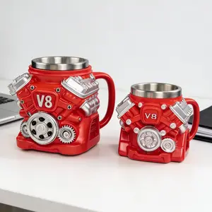 🔥V8 Engine Mechanical Mug | Resin & Stainless Steel Coffee Beer Cup Perfect Valentine's Day Gift