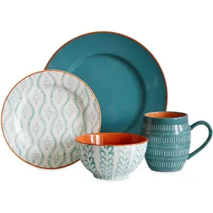 TANGIERS TURQUOISE 16 PIECE DINNERWARE SET