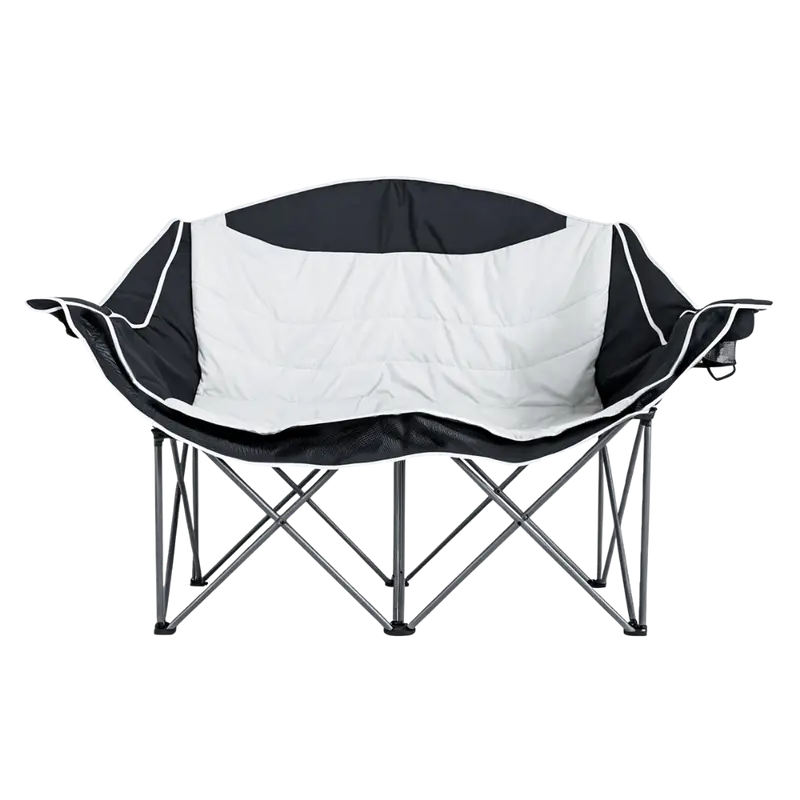 Naturnest Double Folding Camping Chair – Spacious 2-Person Seat | 500 lbs Capacity | Tear-Resistant 600D Oxford + Powder-Coated Steel | 30-Second Setup | Dual Cup Holders | Includes Carry Bag
