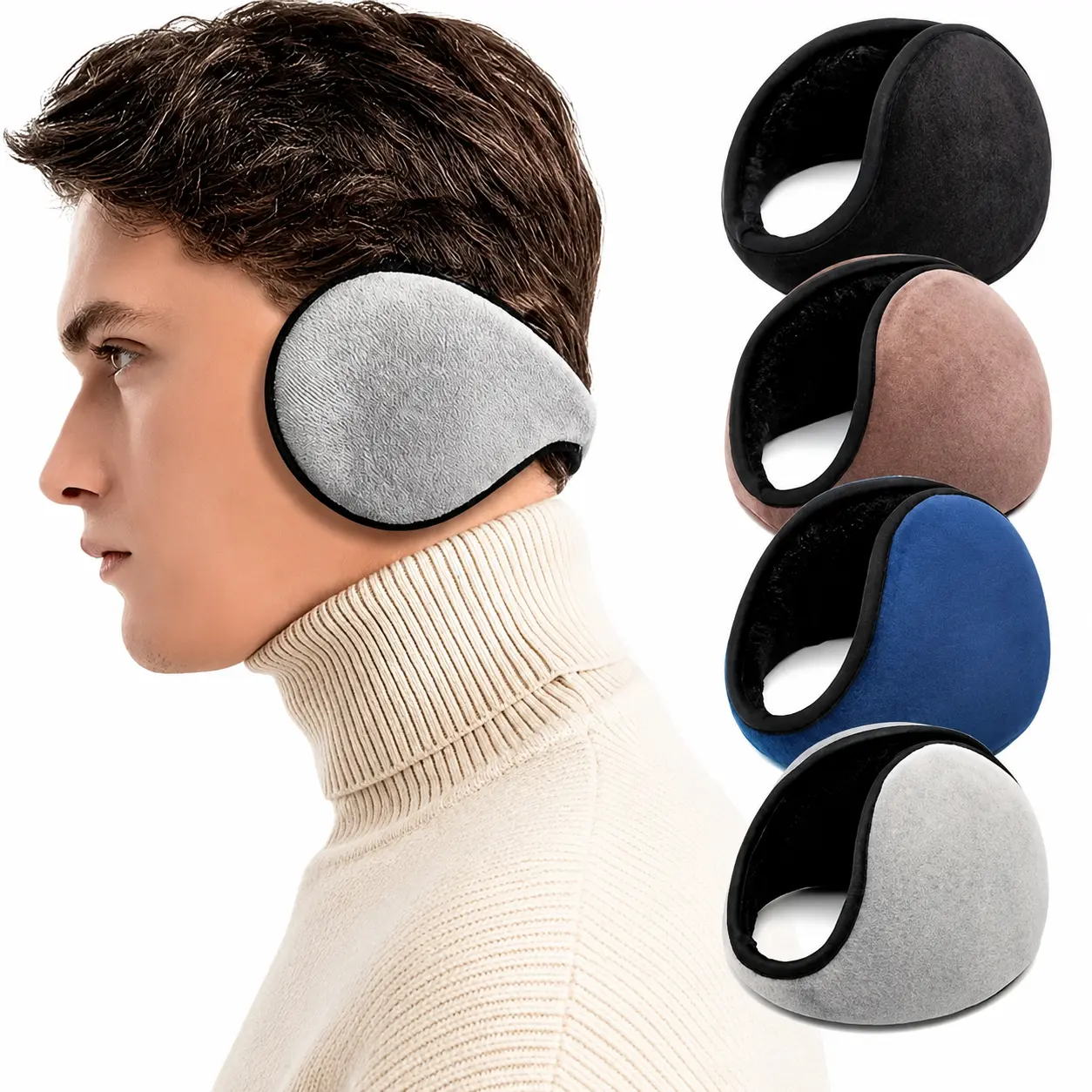 1pcs/4pcs Winter Ear Muffs, Thermal Fleece Ear Warmers for Men & Women, Windproof Cold Weather Ear Covers, Soft Cozy Outdoor Ear Protection for Running, Cycling, Skiing, Hiking, Travel & Winter Sports Accessories