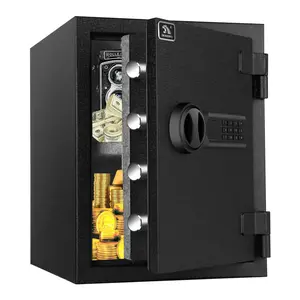 TIGERKING Safe Box,Fireproof Safe,1.24 Cubic Feet,Large Steel Money Safe Home Safe with Digital Lock for Home and Office Black