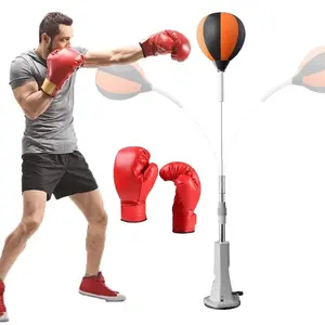Adjustable Boxing Bag Stand & Reaction Ball Set – Strong Bounce for Speed Training, Stress Relief, Home Gym Boxing Equipment, Boxing Gloves
