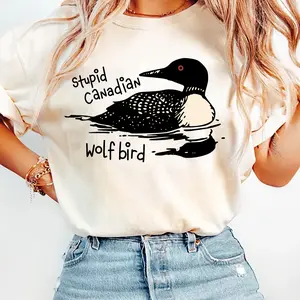 Stupid Canadian Wolf Bird Shirt, Hockey Romance LGBT Hockey Fan Gift, Heated Rivalry Inspired Shirt, Team Hollanov Shirt