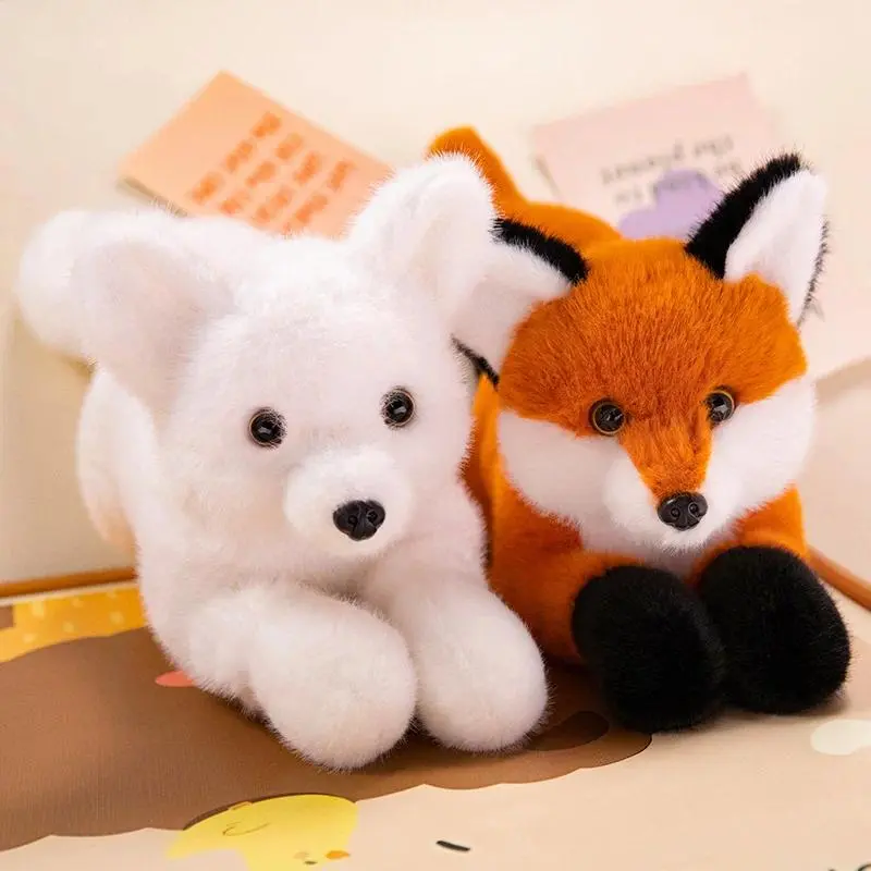High Quality Cartoon White Red Fox Soft Plush Toy - 45/65/90 cm Long Tail Stuffed Doll, Huggable Pillow for Children, Ideal Birthday Christmas Gift, 45Cm