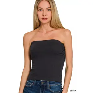 Zenana Cotton Tube Built-in Bra Top