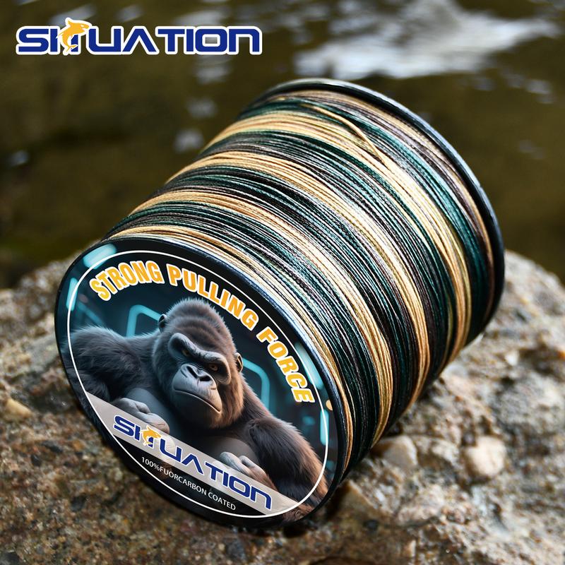 SIIUATIONA 500M-546yds 4X braided PE fishing line, featuring high-visibility color coding, exceptional tensile strength, and durability, ideal for lure fishing and both freshwater and saltwater fishing