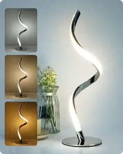 Yarra-Decor Modern Spiral Bedside Lamp Touch Control LED Table Lamp Stepless Dimmable Nightstand Lamps for Bedroom Living Room Office 3000K 4000K 5000K Springtok Designer Adjustable Lighting Decorative Chandelier Night Light