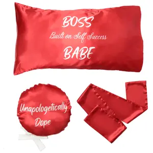 Fay People Sleek Satin Bonnet & Pillowcase Set - Delta Sigma Theta Style; Bonnets for Women